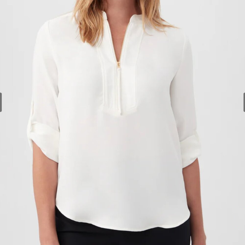 Trina Turk Kaiko Top Color Whitewash, Size XL